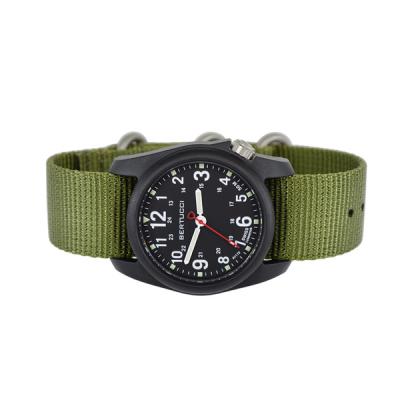 Bertucci DX3 Field Poly Resin Watch, Olive Green Nylon Strap, Black Dial