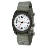 Bertucci DX3 Field Resin Watch, Defender Drab Nylon Strap, White Dial
