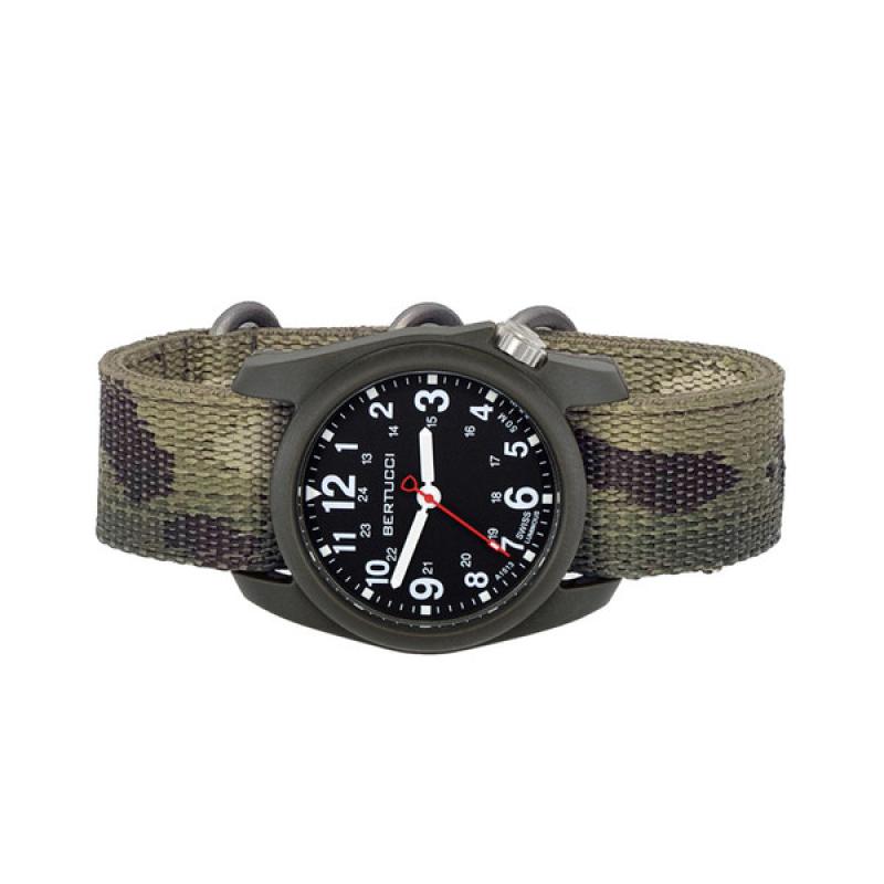 Bertucci DX3 Field Watch with Black Dial and Camo Strap