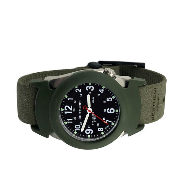 Bertucci Construction King Black Dial Watch with Foliage Strap and Pro-Guard