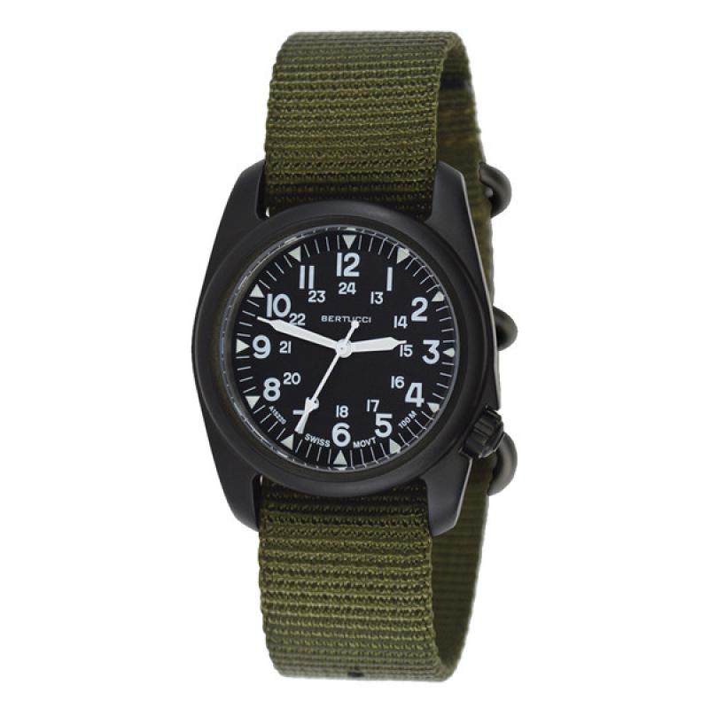 Bertucci A-2S Vintage Black with Swiss Movement and Black Dial