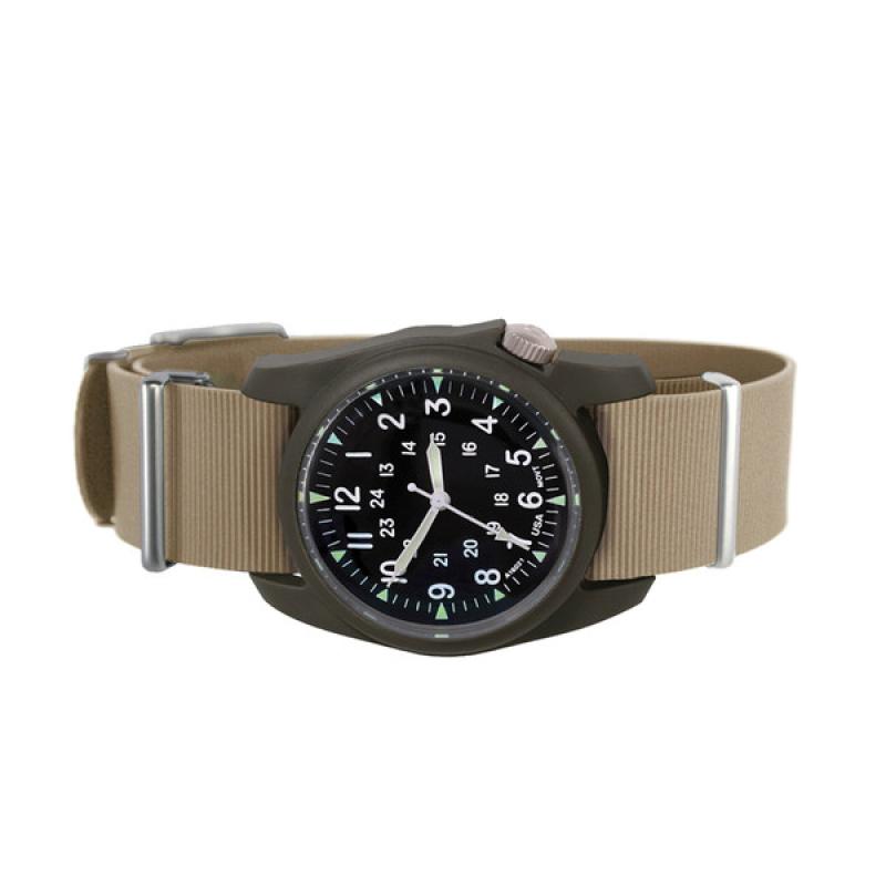 Bertucci A-2RA Retroform with USA Movement and Khaki Rubber One-Piece Strap