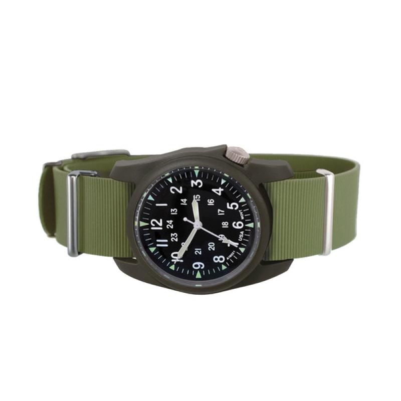 Bertucci A-2RA Retroform with USA Movement and Green Rubber One-Piece Strap