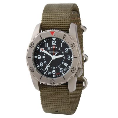 Bertucci A-2TR Field Pro GMT Black Dial with Olive Nylon Strap