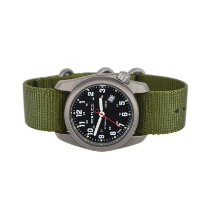 Bertucci A-2T Black Dial Titanium Watch with Olive Nylon Strap