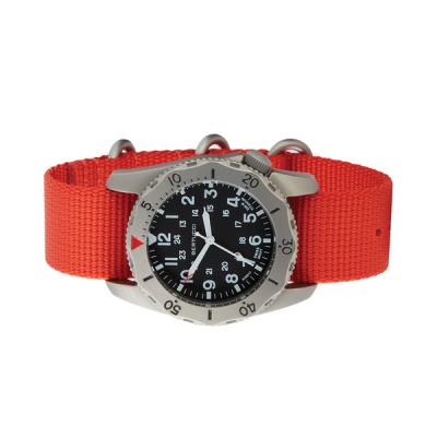 Bertucci A-2TR Field Pro Black Dial Watch with Orange Nylon Strap