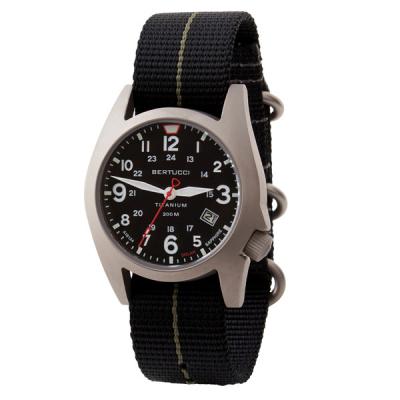 Bertucci A-7T Retrospec Solar Titanium Field Watch with Black Nylon Strap