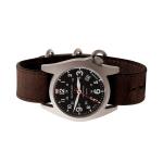 Bertucci A-7T Retrospec Solar Titanium Field Watch with Alpina Brown Leather Strap