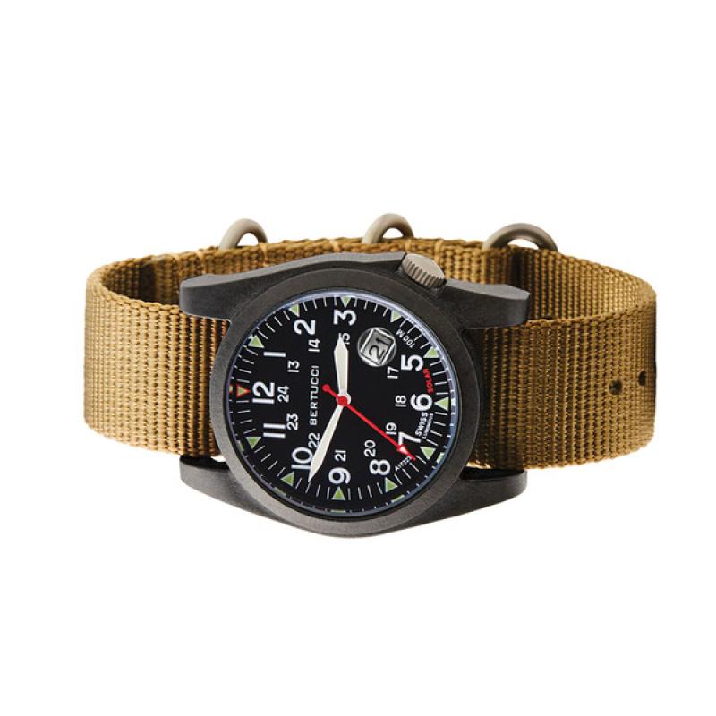 Bertucci A-3PS Solar Field Watch with Khaki Nylon Strap