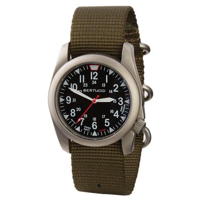 Bertucci A-4TS Super Yankee Solar with Black Dial and Olive Strap