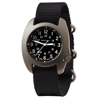 Bertucci D-3T Retroform Epic Field Watch with Black Dial and Black Nylon Strap