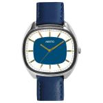 Aristo 36mm Classic Dress Watch with Rectangular Face and Blue Dial