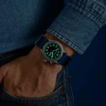 Caravelle "Light Up" Field Watch with Blue Dial