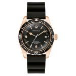 Caravelle Sea Hunter Automatic Goldtone Watch with Black Dial
