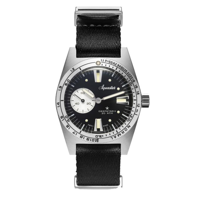 Aquastar Deepstar II Dive Watch with Vintage Black Dial