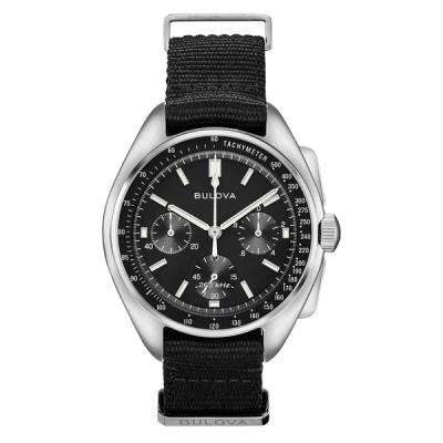 Bulova Lunar Pilot Chronograph 45mm with Black Dial and Nylon Strap