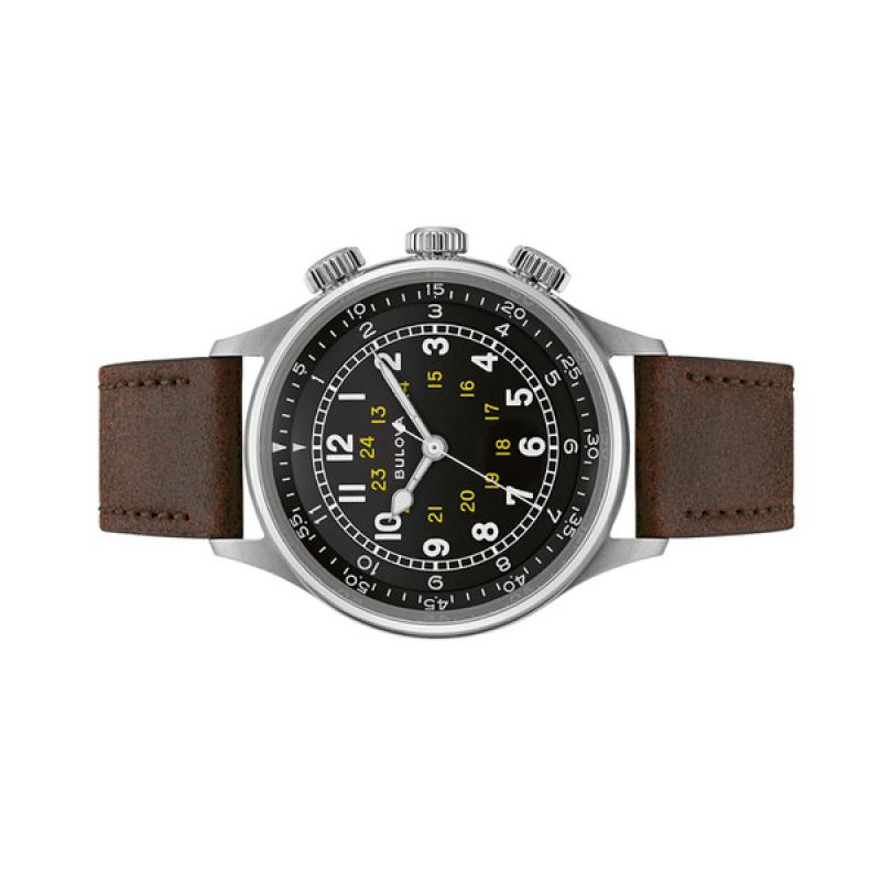 Bulova A15 Automatic Field Watch with Brown Strap