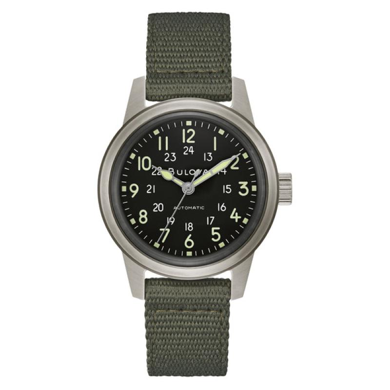 Bulova Hack Automatic Field Watch with 38mm Case and Black Dial