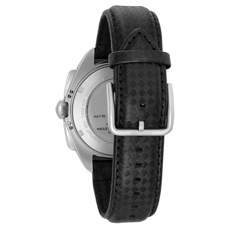 Bulova Lunar Pilot Chronograph 45mm with Black Dial and Leather Strap