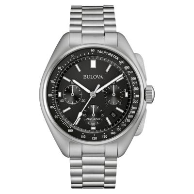 Bulova Lunar Pilot Chronograph 45mm with Black Dial and Stainless Steel Bracelet