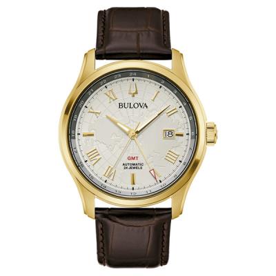 Bulova Wilton Automatic Traveller GMT with Gold-tone Case and Silver Dial