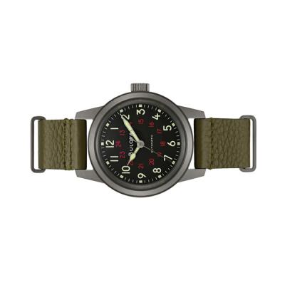 Bulova Hack Automatic Field Watch with 38mm Gun Metal Case and Black Dial