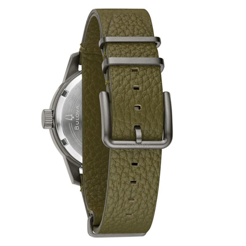 Bulova Hack Automatic Field Watch with 38mm Gun Metal Case and Black Dial