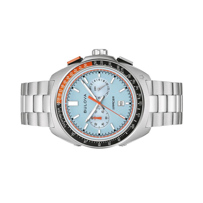 Bulova Racer Chronograph with Blue Dial and Orange Accents