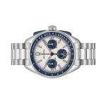 Bulova Lunar Pilot 43.5mm with White and Blue Dial and Stainless Steel Bracelet