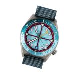 ADPT Series 1 GMT Titanium Field Watch with Aqua Berry Dial