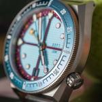 ADPT Series 1 GMT Titanium Field Watch with Aqua Berry Dial