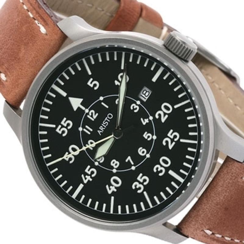 Aristo 3H80 42mm Quartz Pilot's Watch with Sandblasted Case
