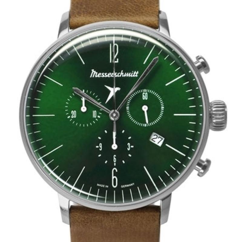 Messerschmitt Bauhaus Swiss Quartz Chronograph Watch with 12-Hr Totalizer