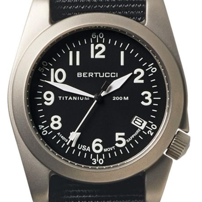 Bertucci A-11T Americana Titanium Watch with Black Nylon Strap