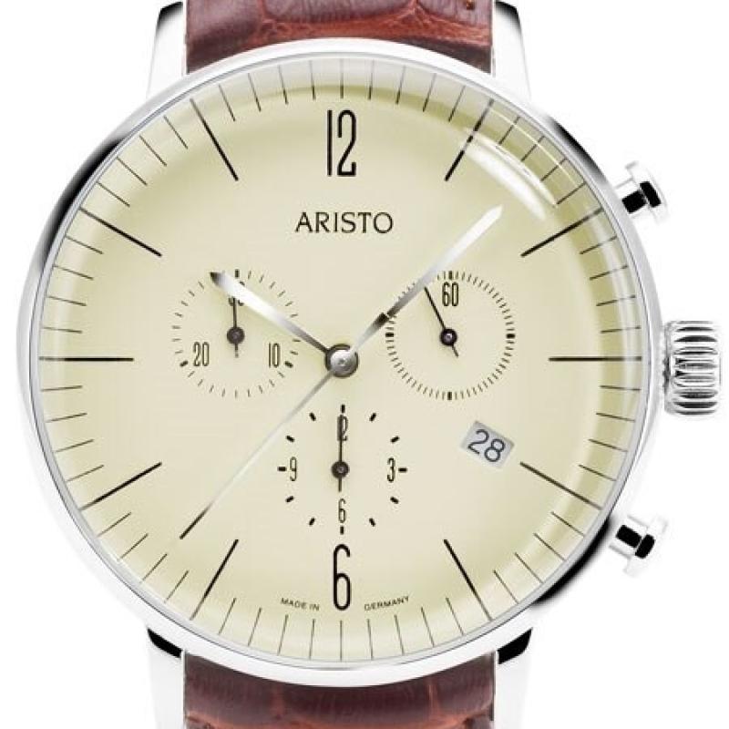 Aristo Bauhaus Swiss Quartz Chronograph Watch with 12-Hr Totalizer
