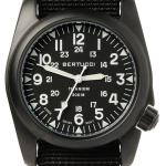 Bertucci A-2T Vintage Black Titanium Watch with Black Nylon Strap