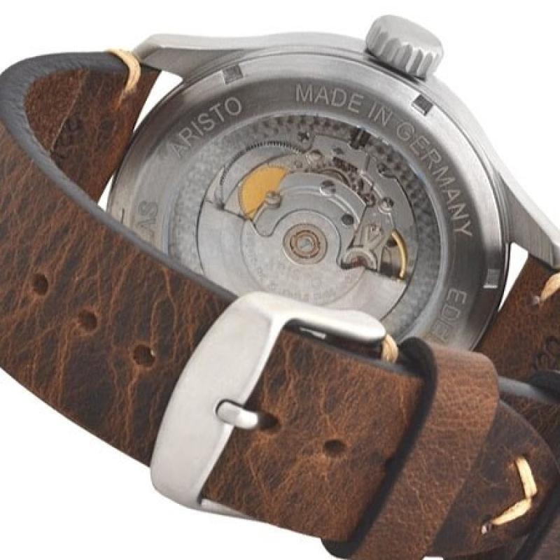 Aristo 47mm Swiss ETA Automatic Vintage Aviator Watch with Sapphire Crystal