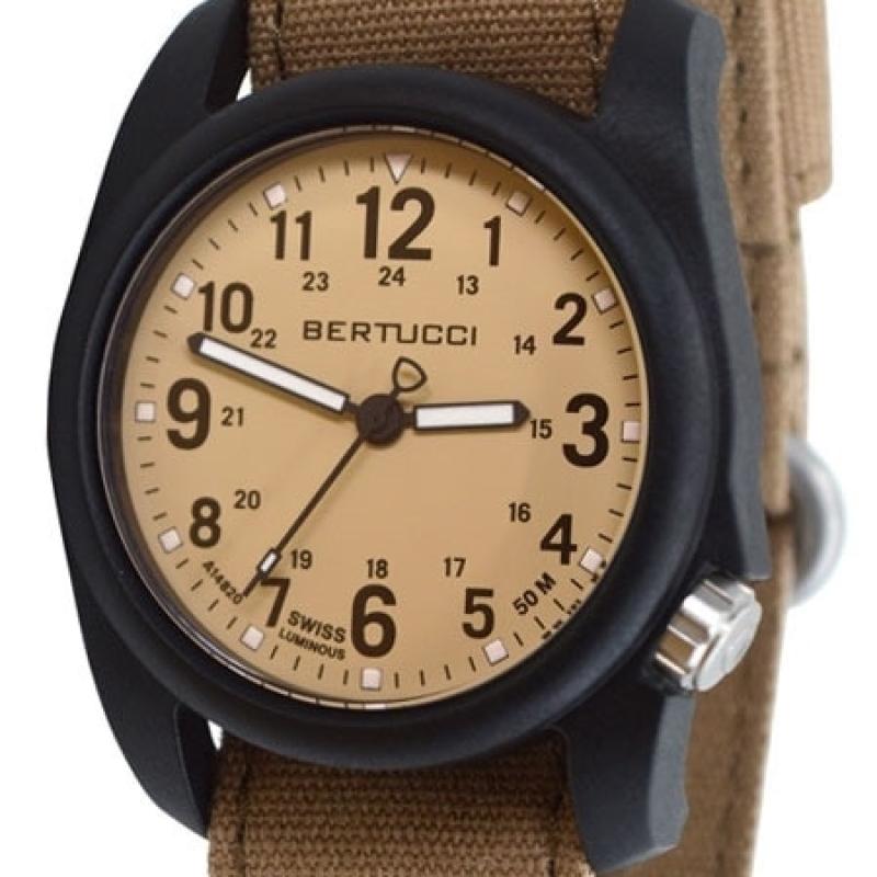 Bertucci DX3 Canvas Polycarbonate Unibody Watch, Sahara Comfort Band, Patrol Khakiâ¢ Dial