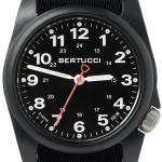 Bertucci A-1R Field Comfort watch with fiber reinforced polycarbonate Unibody case, Black Nylon Strap, Black Dial