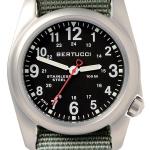 Bertucci A-2S Black Dial, 40mm Stainless Steel Watch with Defender Drab Nylon Strap