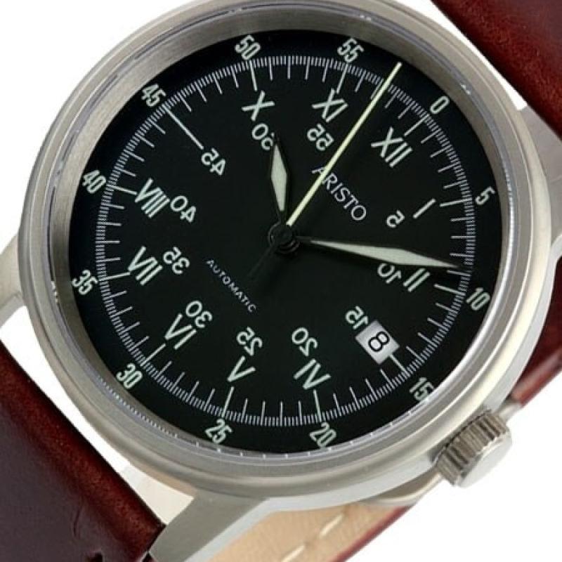 Aristo 5H87 Swiss Automatic Watch with Black Sextant Dial