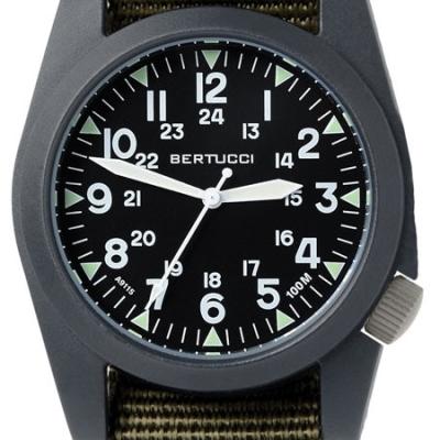 Bertucci A-3P Sportsman Vintage Field Watch with a 42mm Black Poly-Carbonate Case
