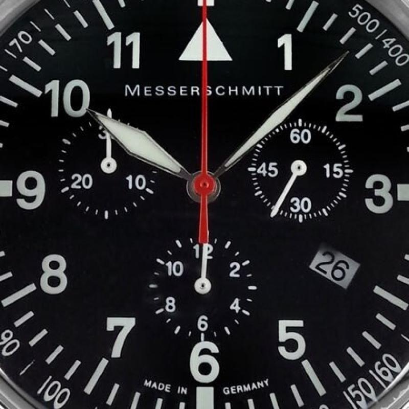 Messerschmitt Aviator's Quartz Chronograph Watch with 42mm Case