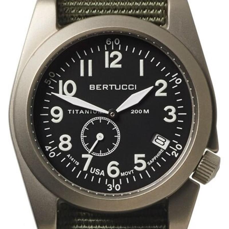 Bertucci A-11T Americana Titanium Watch with Defender Drab Nylon Strap