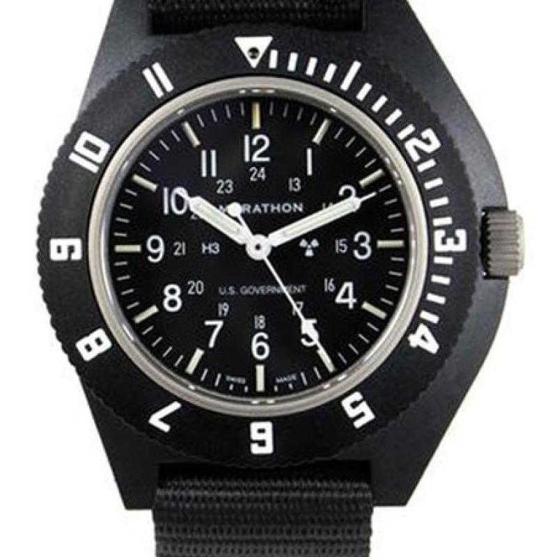Marathon Swiss Made Quartz Military Navigator Pilot Watch with Tritium Illumination