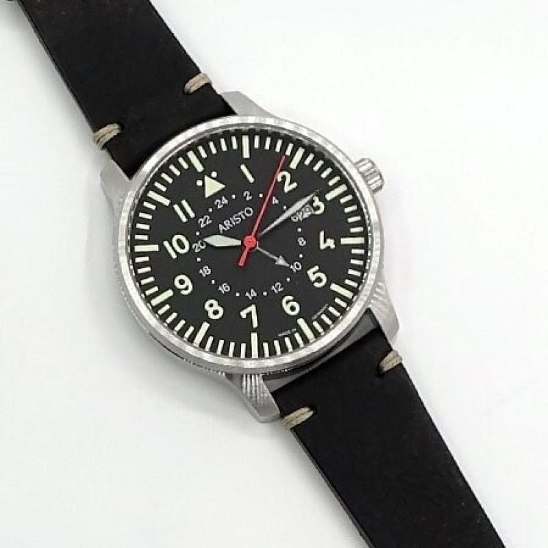 Aristo 3H80GMT 42mm Quartz Dual-Time GMT Pilot's Watch