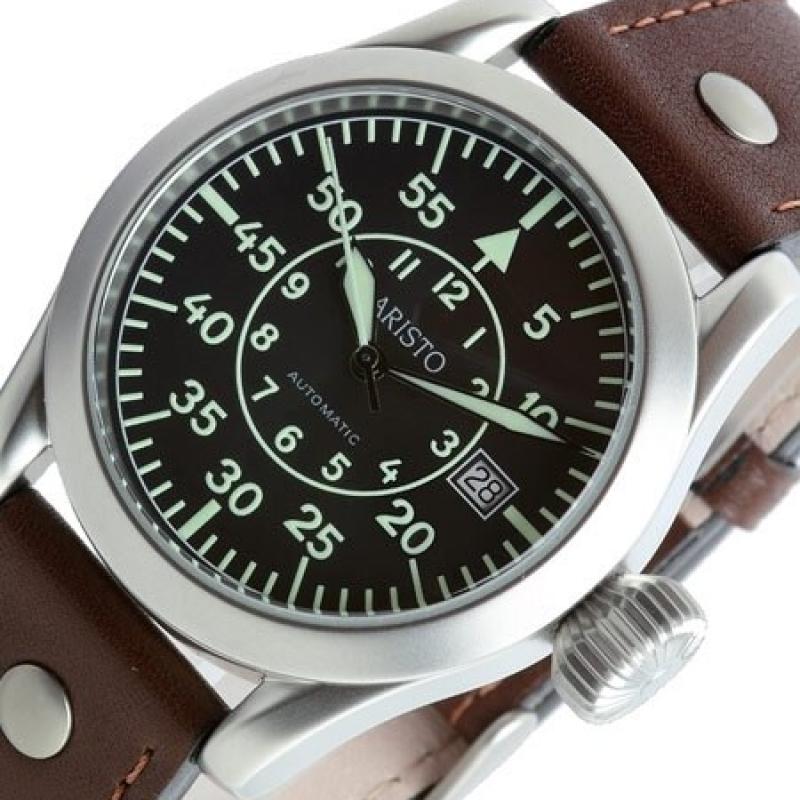 Aristo 3H32 Type B Dial Swiss ETA Automatic Pilot's Watch with Oversize Crown