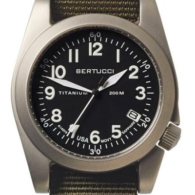Bertucci A-11T Americana Titanium Watch with Olive Nylon Strap