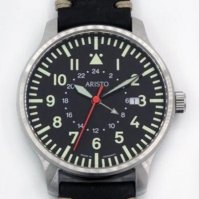 Aristo 3H80GMT 42mm Quartz Dual-Time GMT Pilot's Watch