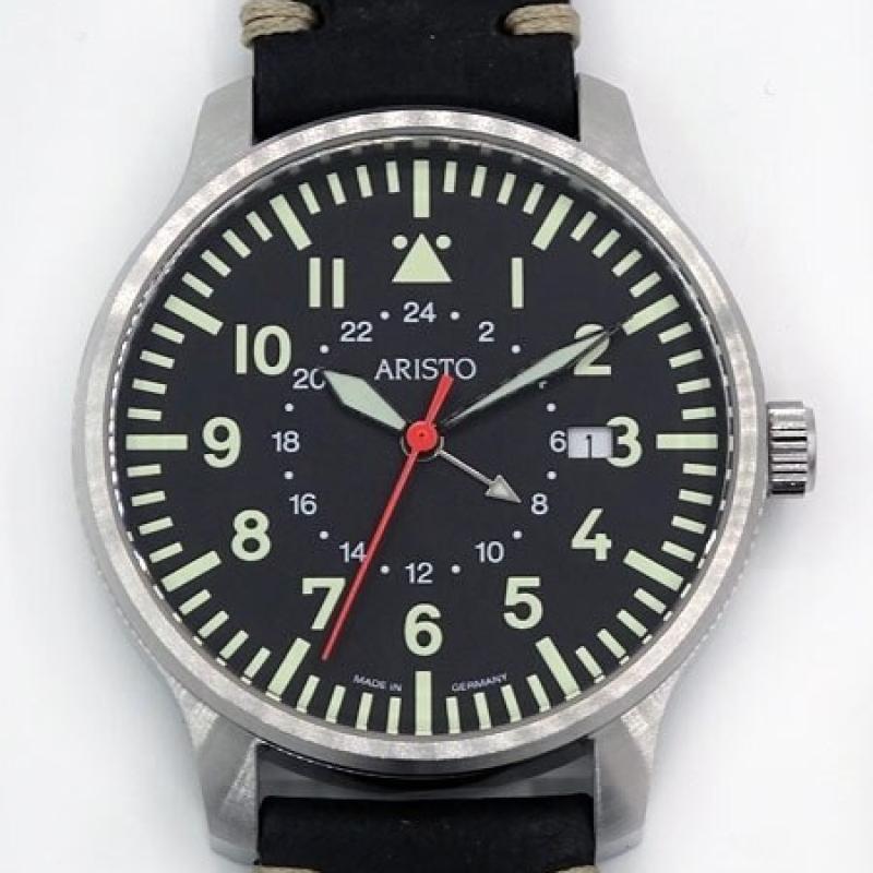 Aristo 3H80GMT 42mm Quartz Dual-Time GMT Pilot's Watch